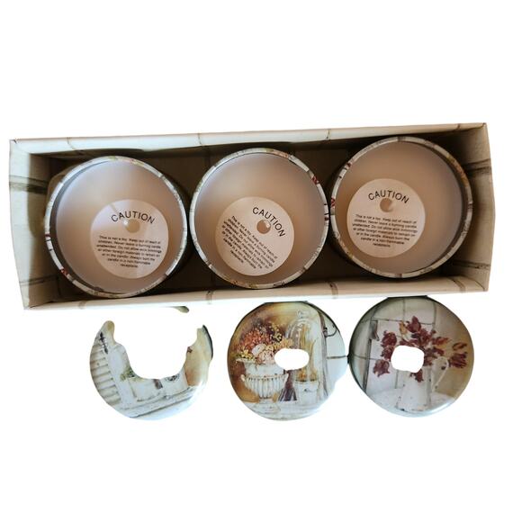 Vintage 3 piece Gardenia Candle Set by Artist Kathryn White/Art in Motion - Picture 3 of 4